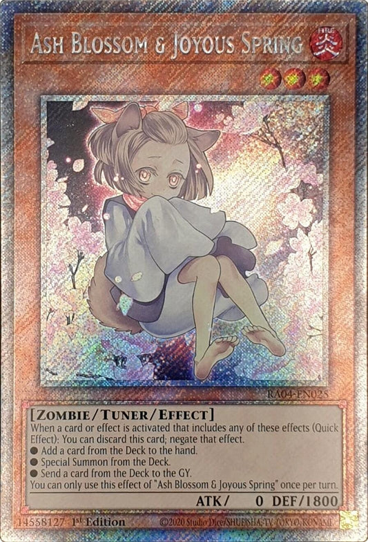 Image for Ash Blossom & Joyous Spring (Alternate Art) (Platinum Secret Rare) (RA04-EN025) (Quarter Century Stampede) (RA04) - YuGiOh
