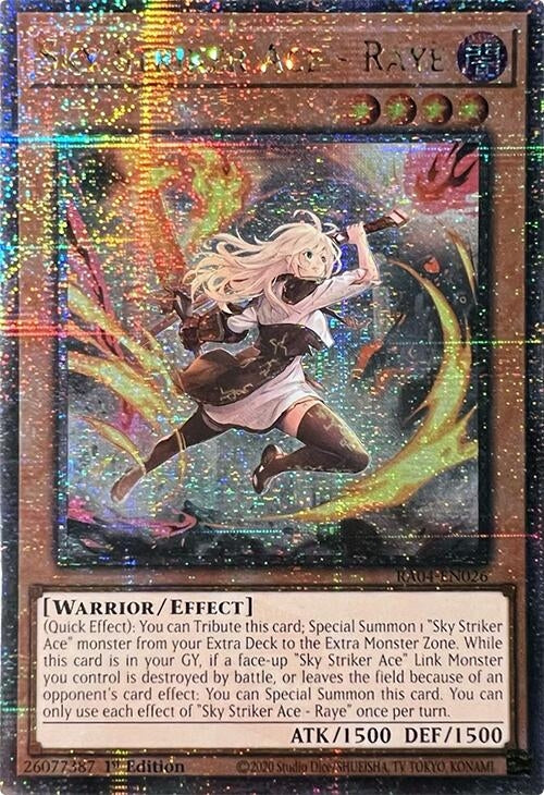 Image for Sky Striker Ace - Raye (New Art) (Quarter Century Secret Rare) (RA04-EN026) (Quarter Century Stampede) (RA04) - YuGiOh