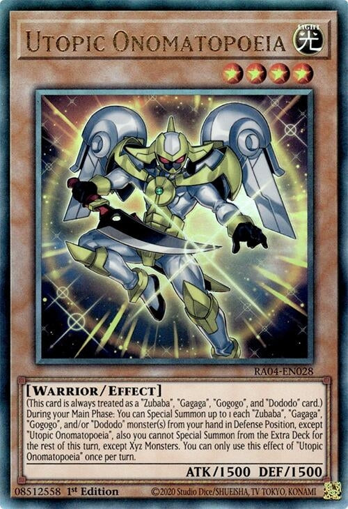 Image for Utopic Onomatopoeia (PUR) (RA04-EN028) (Quarter Century Stampede) (RA04) - YuGiOh