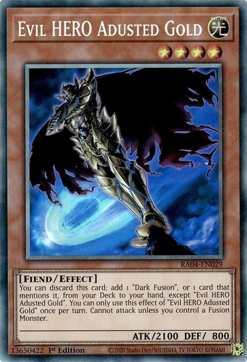 Image for Evil HERO Adusted Gold (PCR) (RA04-EN029) (Quarter Century Stampede) (RA04) - YuGiOh