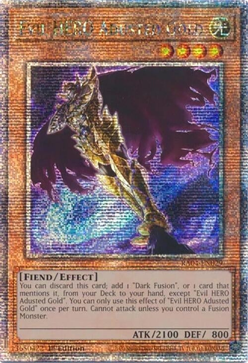 Image for Evil HERO Adusted Gold (Quarter Century Secret Rare) (RA04-EN029) (Quarter Century Stampede) (RA04) - YuGiOh