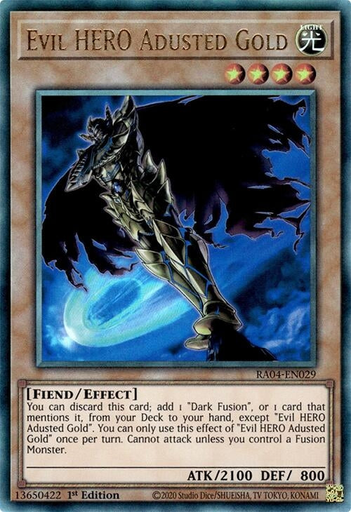 Image for Evil HERO Adusted Gold (PUR) (RA04-EN029) (Quarter Century Stampede) (RA04) - YuGiOh