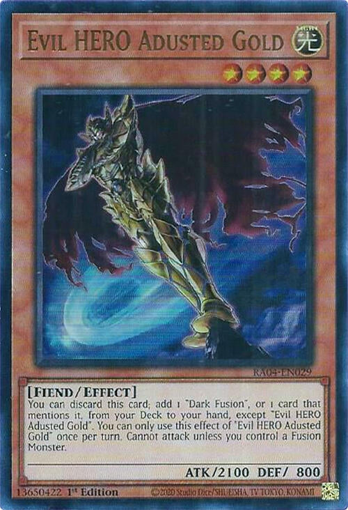 Image for Evil HERO Adusted Gold (UR) (RA04-EN029) (Quarter Century Stampede) (RA04) - YuGiOh