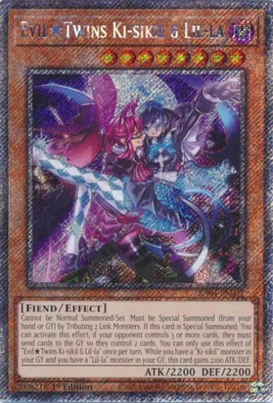 Image for Evil Twins Ki-sikil & Lil-la (Platinum Secret Rare) (RA04-EN037) (Quarter Century Stampede) (RA04) - YuGiOh