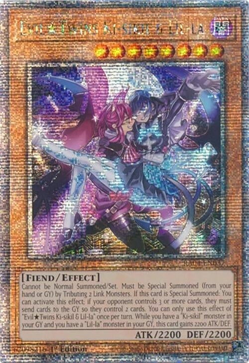 Image for Evil Twins Ki-sikil & Lil-la (Quarter Century Secret Rare) (RA04-EN037) (Quarter Century Stampede) (RA04) - YuGiOh