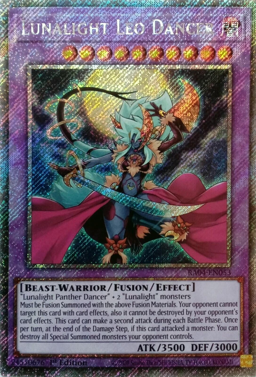Image for Lunalight Leo Dancer (Platinum Secret Rare) (RA04-EN053) (Quarter Century Stampede) (RA04) - YuGiOh