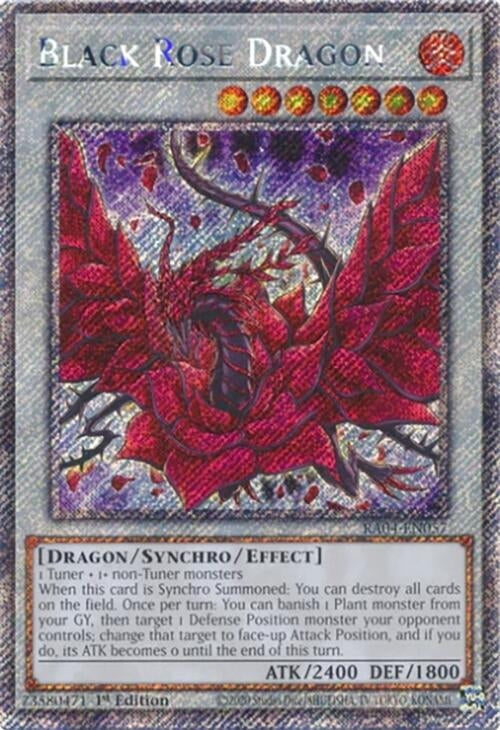 Image for Black Rose Dragon (Platinum Secret Rare) (RA04-EN057) (Quarter Century Stampede) (RA04) - YuGiOh