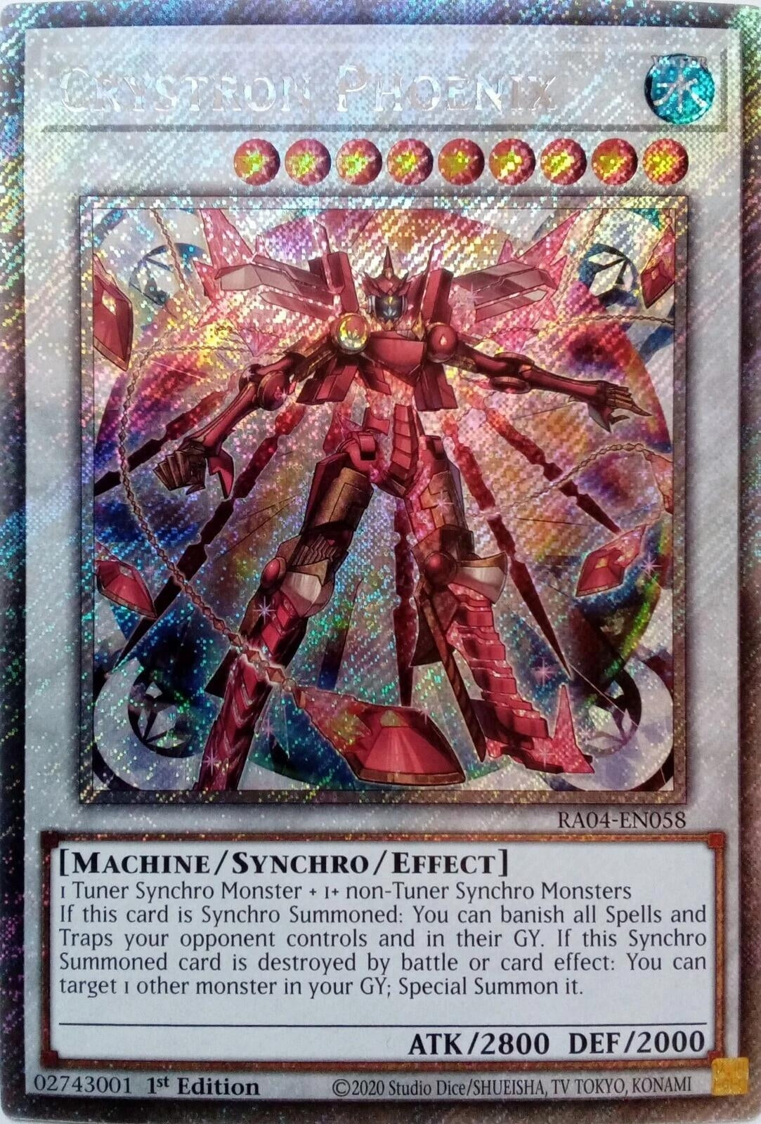 Image for Crystron Phoenix (Platinum Secret Rare) (RA04-EN058) (Quarter Century Stampede) (RA04) - YuGiOh
