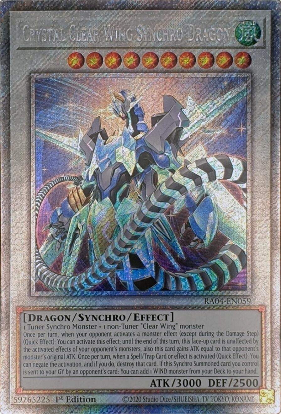 Image for Crystal Clear Wing Synchro Dragon (Platinum Secret Rare) (RA04-EN059) (Quarter Century Stampede) (RA04) - YuGiOh