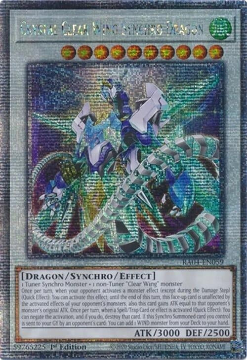 Image for Crystal Clear Wing Synchro Dragon (Quarter Century Secret Rare) (RA04-EN059) (Quarter Century Stampede) (RA04) - YuGiOh