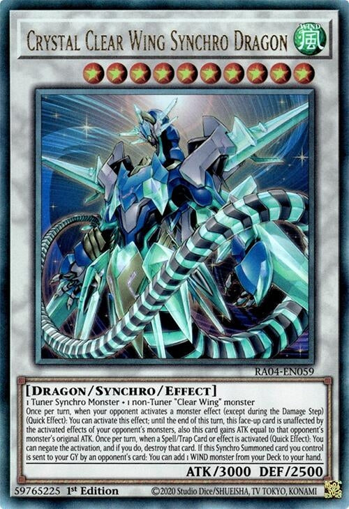 Image for Crystal Clear Wing Synchro Dragon (PUR) (RA04-EN059) (Quarter Century Stampede) (RA04) - YuGiOh