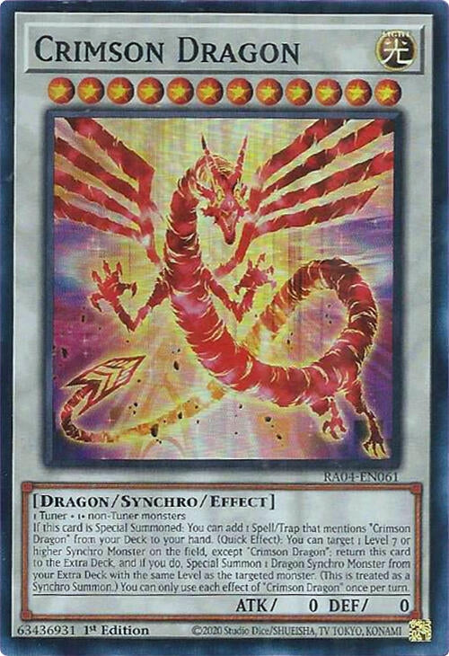 Image for Crimson Dragon (RA04-EN061) (Quarter Century Stampede) (RA04) - YuGiOh