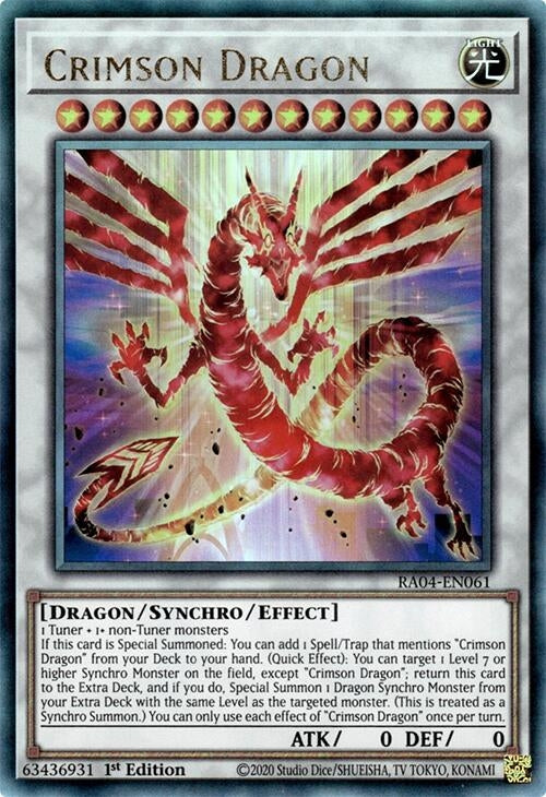 Image for Crimson Dragon (PUR) (RA04-EN061) (Quarter Century Stampede) (RA04) - YuGiOh
