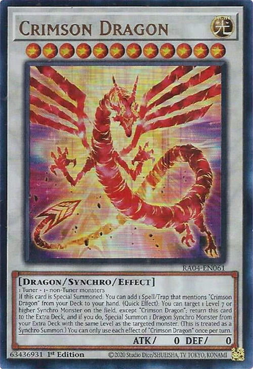 Image for Crimson Dragon (UR) (RA04-EN061) (Quarter Century Stampede) (RA04) - YuGiOh