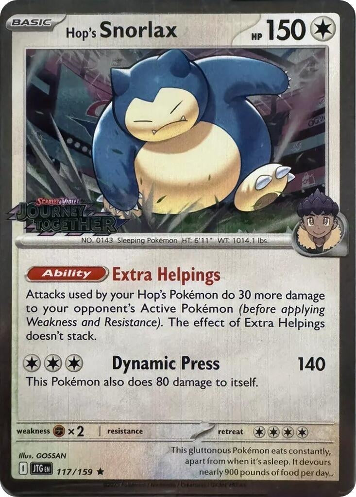 Image for Hop's Snorlax - 117/159 (Cosmos Holo) (117/159) (SV09: Journey Together) - Pokemon