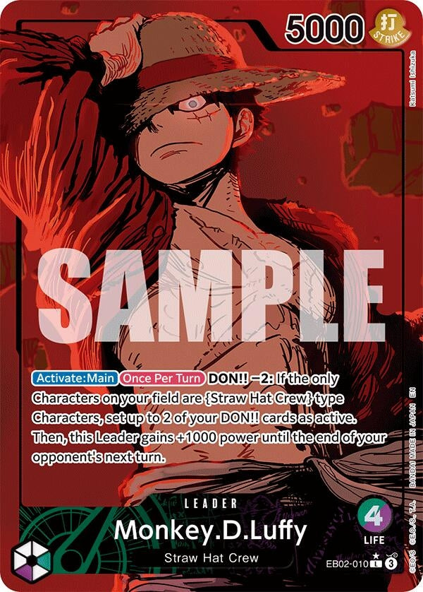 Image for Monkey.D.Luffy (010) (Alternate Art) (EB02-010) (Extra Booster: Anime 25th Collection) - One Piece Card Game