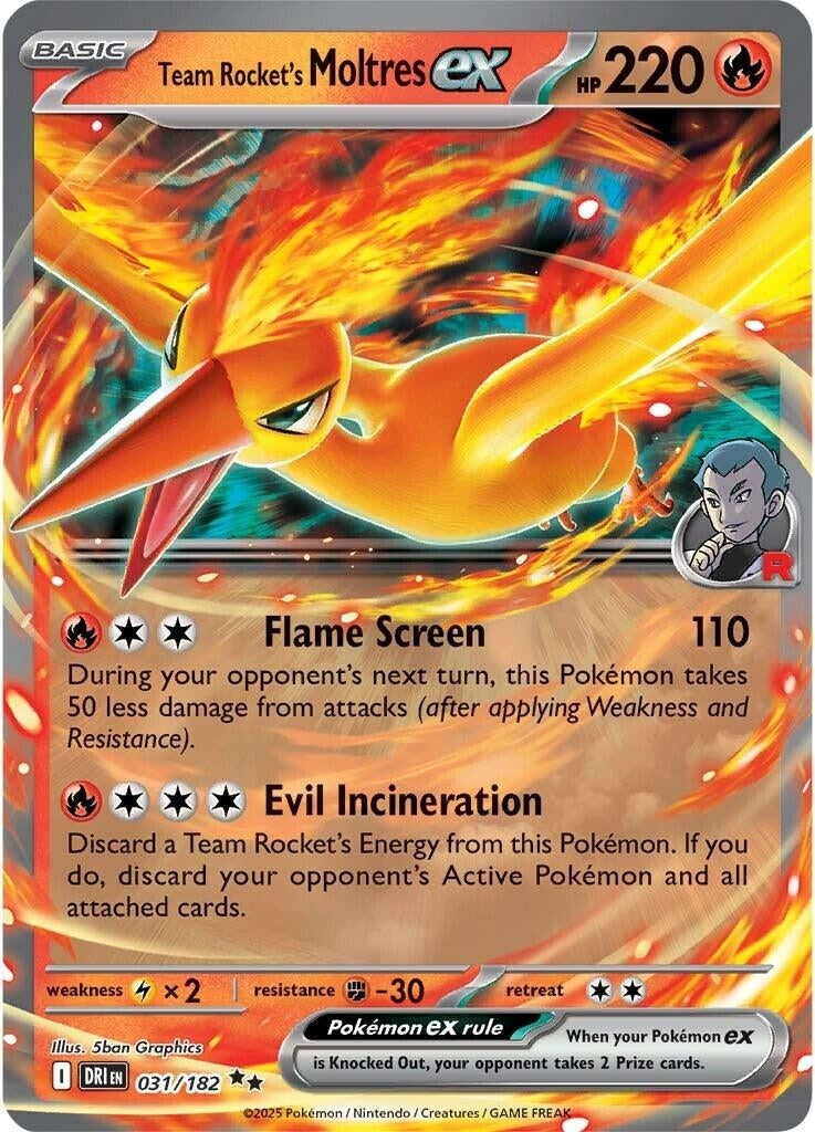 Image for Team Rocket's Moltres ex (031/182) (SV10: Destined Rivals) - Pokemon