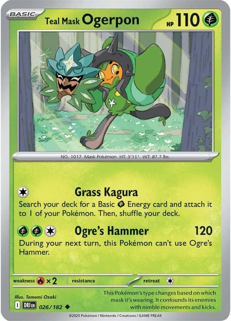 Image for Teal Mask Ogerpon (026/182) (SV10: Destined Rivals) - Pokemon