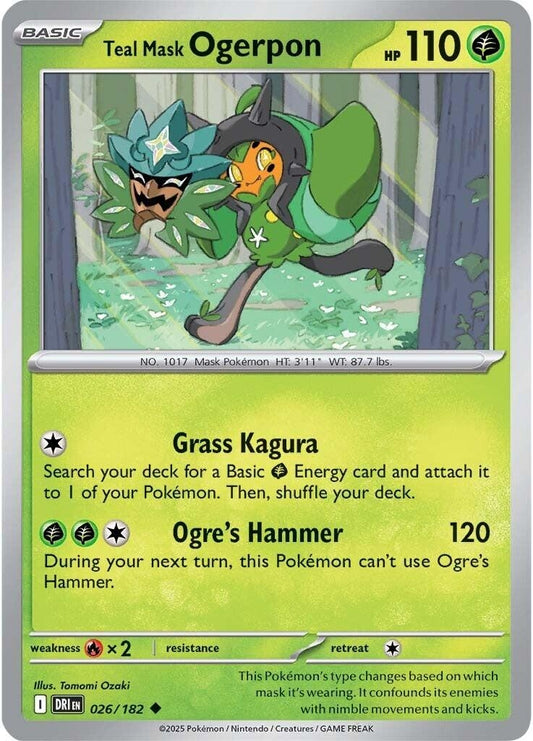 Image for Teal Mask Ogerpon (026/182) (SV10: Destined Rivals) - Pokemon