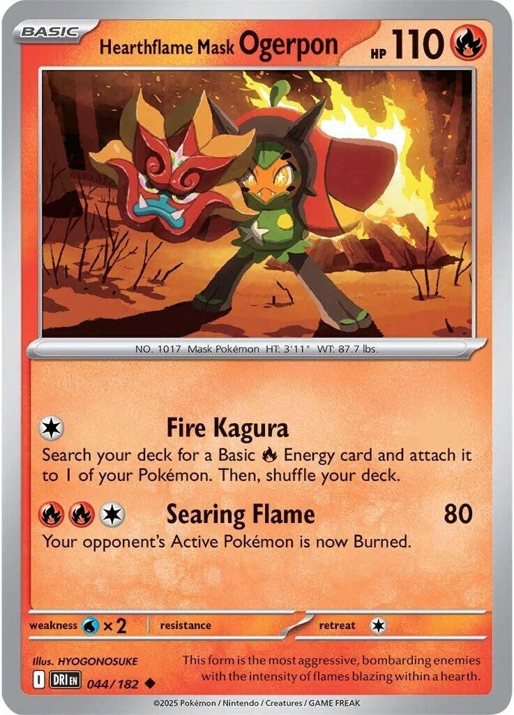 Image for Hearthflame Mask Ogerpon (044/182) (SV10: Destined Rivals) - Pokemon