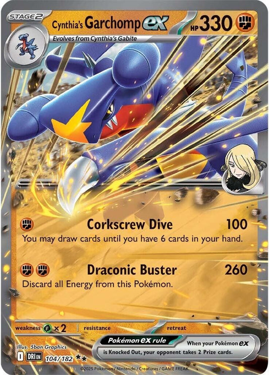 Image for Cynthia's Garchomp ex (104/182) (SV10: Destined Rivals) - Pokemon