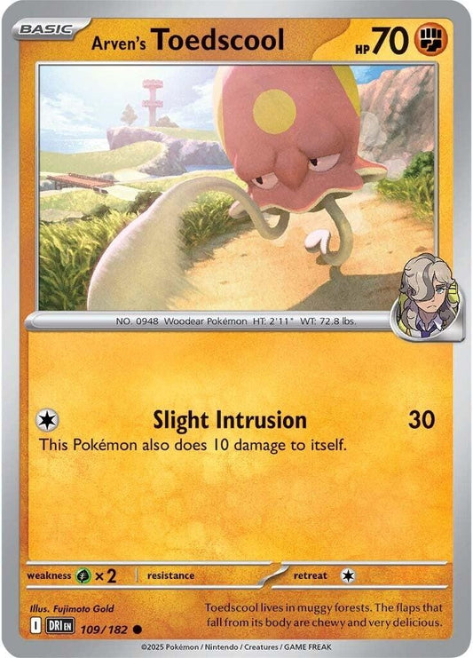 Image for Arven's Toedscool (109/182) (SV10: Destined Rivals) - Pokemon