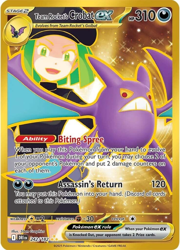 Image for Team Rocket's Crobat ex (242/182) (SV10: Destined Rivals) - Pokemon