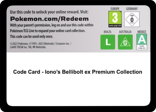 Image for Code Card - Iono’s Bellibolt ex Premium Collection (Miscellaneous Cards & Products) - Pokemon