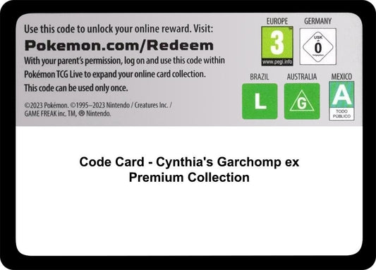 Image for Code Card - Cynthia's Garchomp ex Premium Collection - Pokemon