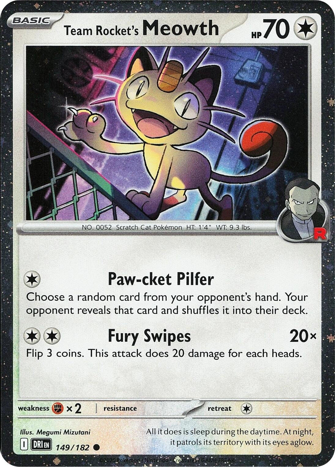 Image for Team Rocket's Meowth (Cosmos Holo) (149/182) - Pokemon