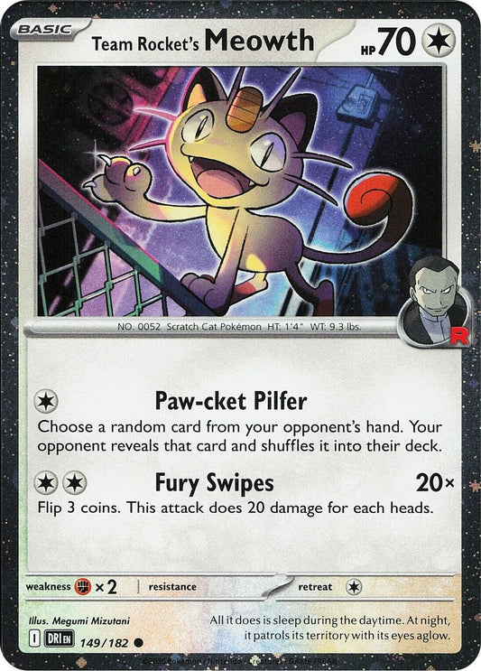 Image for Team Rocket's Meowth (Cosmos Holo) (149/182) - Pokemon
