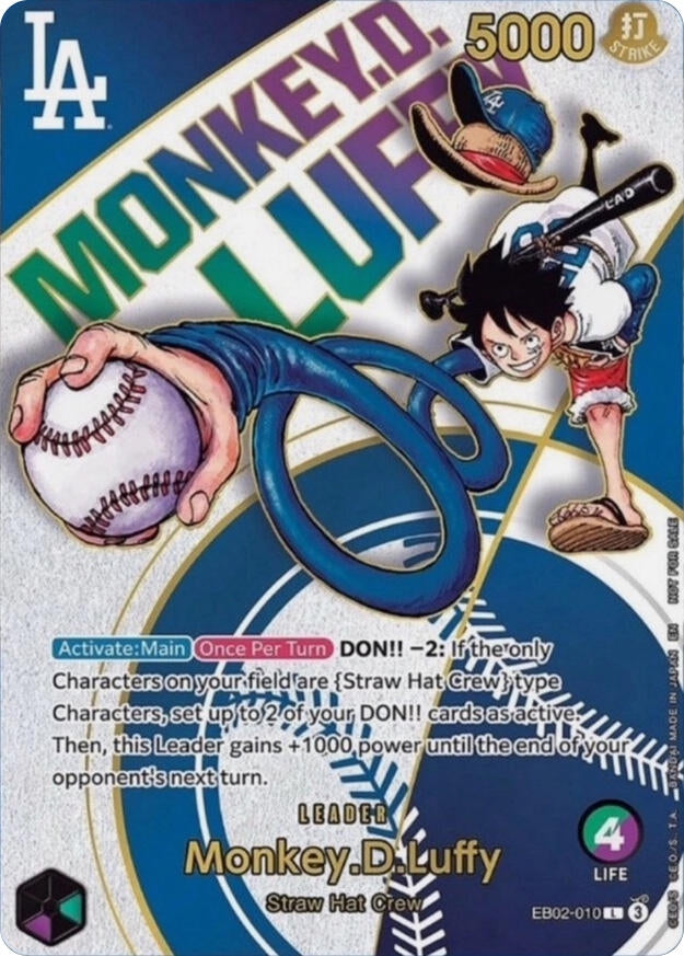 Image for Monkey.D.Luffy (010) (Dodgers x ONE PIECE) (EB02-010) (One Piece Promotion Cards) - One Piece Card Game