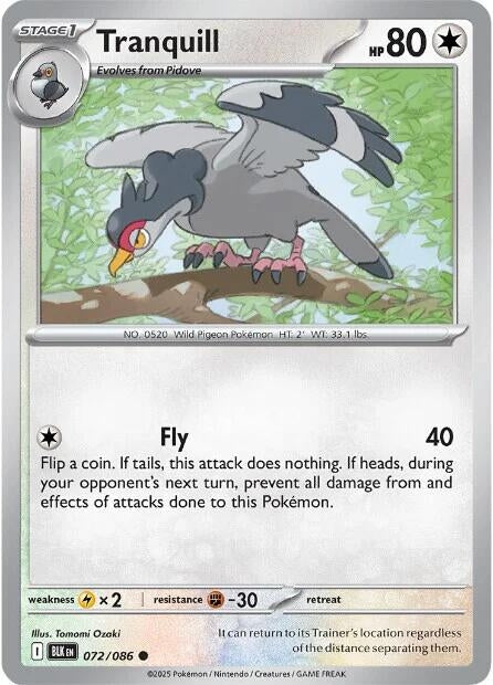 Image for Tranquill (072/086) (SV: Black Bolt) - Pokemon