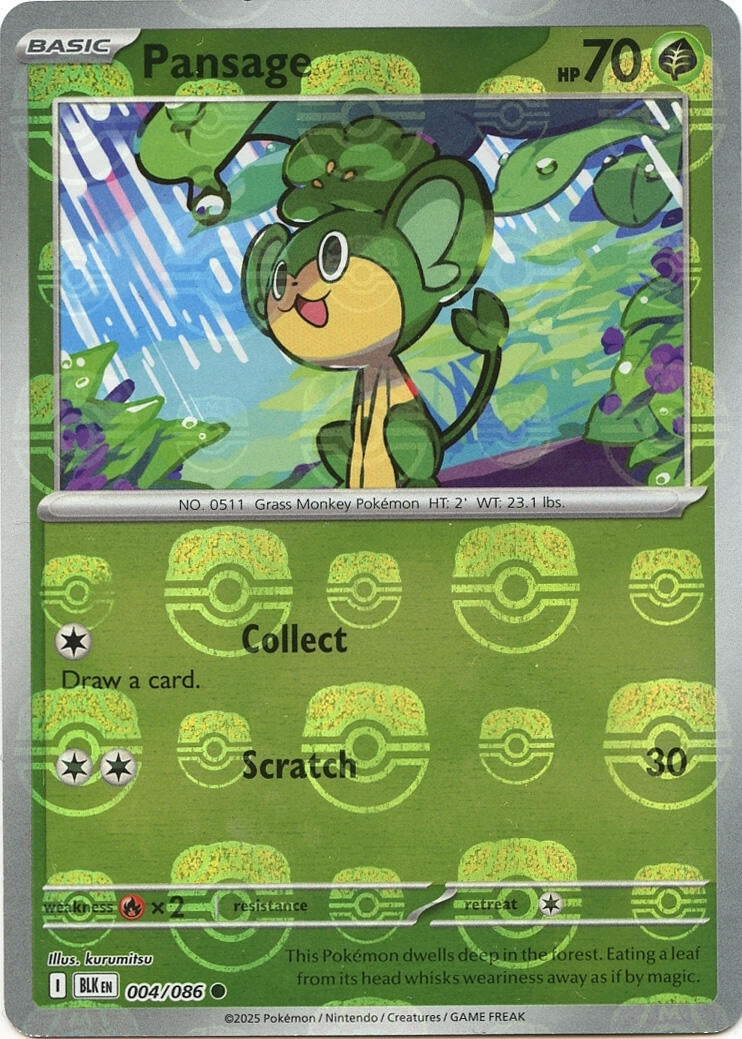 Pansage (Master Ball Pattern) (004/086) (SV: Black Bolt)