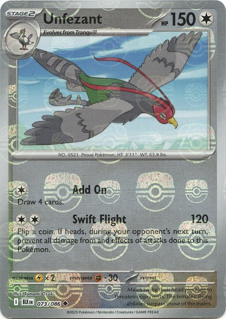 Unfezant (Master Ball Pattern) (073/086) (SV: Black Bolt)