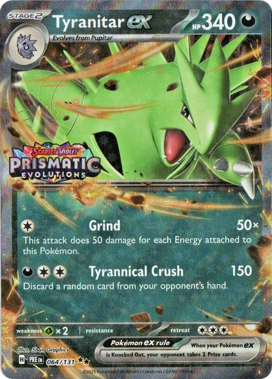 Image for Tyranitar ex (Prismatic Evolutions Stamp) (064/131) - Pokemon