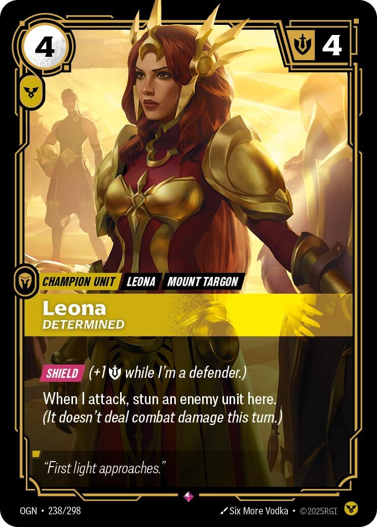 Image for Leona - Determined (238/298) (Origins) - Riftbound: League of Legends Trading Card Game