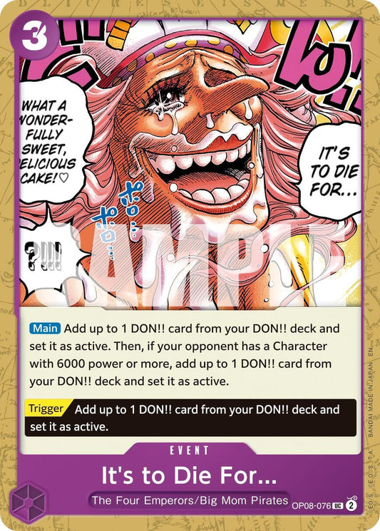 It's to Die For (Reprint) (OP08-076) (Premium Booster -The Best- Vol. 2)