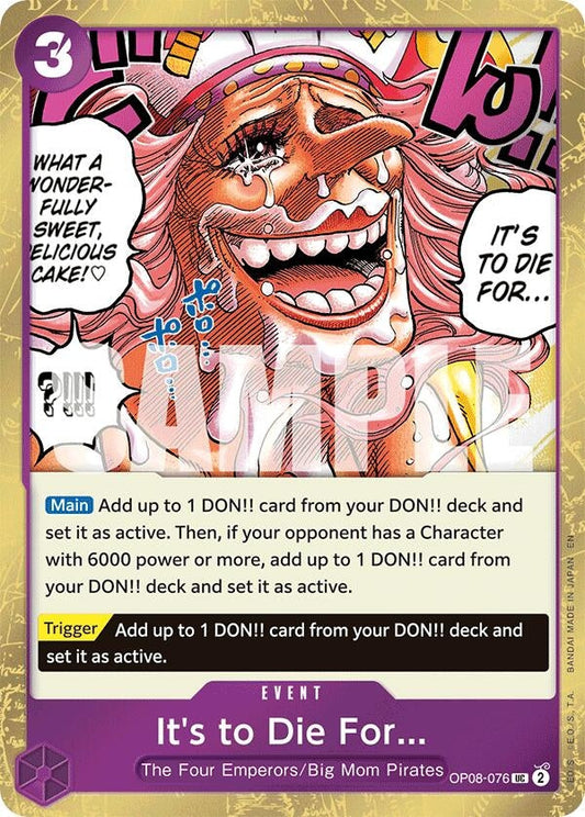 It's to Die For (Pirate Foil) (OP08-076) (Premium Booster -The Best- Vol. 2)