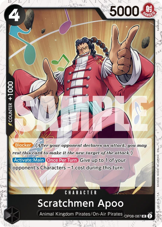 Scratchmen Apoo - OP08-087 (Pirate Foil) (OP08-087) (Premium Booster -The Best- Vol. 2)