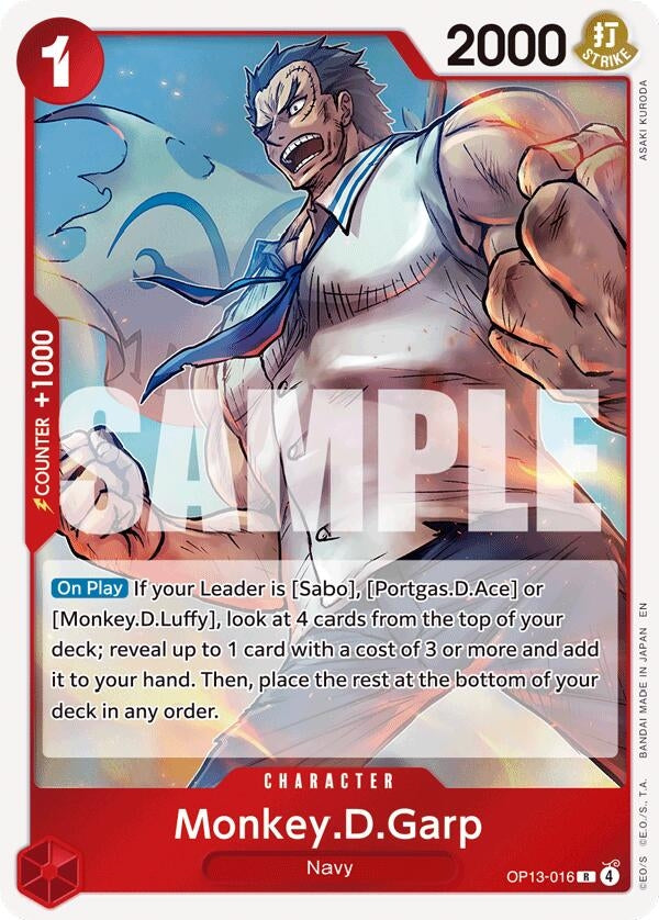 Image for Monkey.D.Garp (OP13-016) (Carrying On His Will) - One Piece Card Game