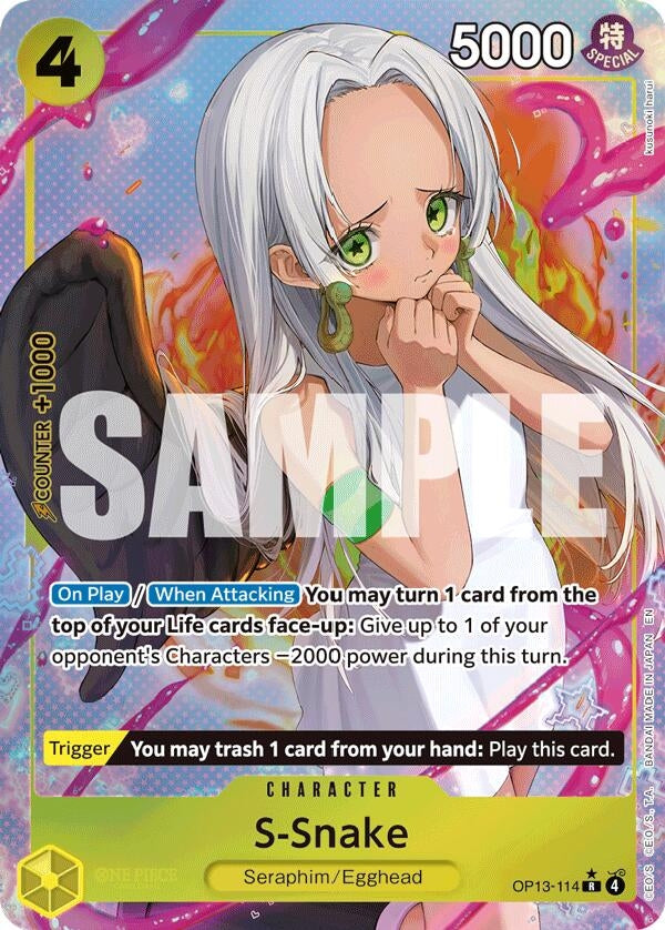 Image for S-Snake (Alternate Art) (OP13-114) (Carrying On His Will) - One Piece Card Game