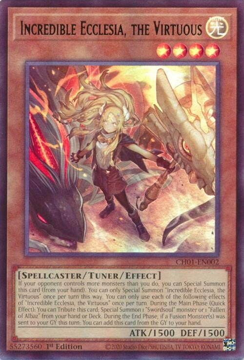 Image for Incredible Ecclesia, the Virtuous (CH01-EN002) (THE CHRONICLES DECK: The Fallen & The Virtuous (All-Foil Edition)) - YuGiOh