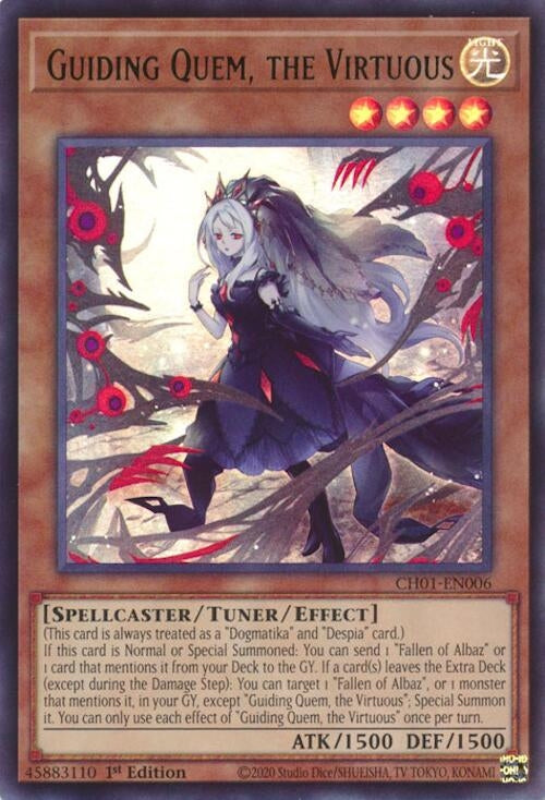 Image for Guiding Quem, the Virtuous (CH01-EN006) (THE CHRONICLES DECK: The Fallen & The Virtuous (All-Foil Edition)) - YuGiOh