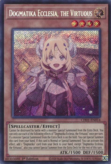 Image for Dogmatika Ecclesia, the Virtuous (Secret Rare) (CH01-EN014) (THE CHRONICLES DECK: The Fallen & The Virtuous (All-Foil Edition)) - YuGiOh