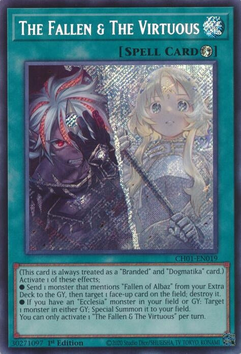 Image for The Fallen & The Virtuous (Secret Rare) (CH01-EN019) (THE CHRONICLES DECK: The Fallen & The Virtuous (All-Foil Edition)) - YuGiOh