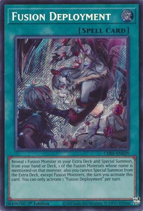 Image for Fusion Deployment (Secret Rare) (CH01-EN029) (THE CHRONICLES DECK: The Fallen & The Virtuous (All-Foil Edition)) - YuGiOh