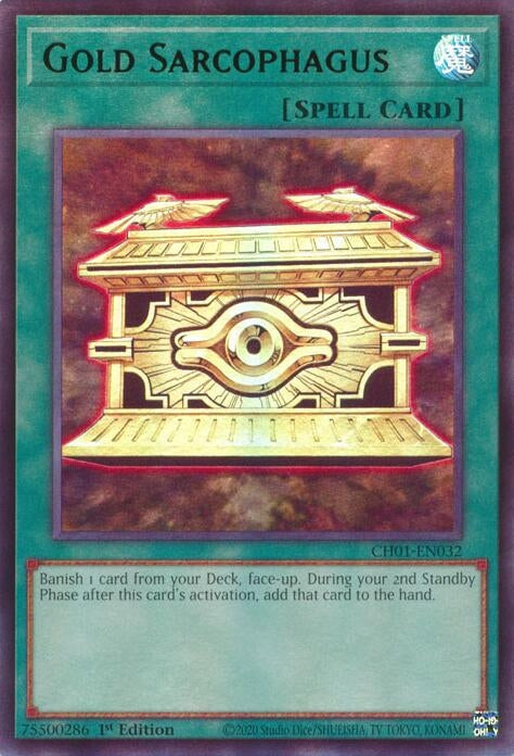 Image for Gold Sarcophagus (CH01-EN032) (THE CHRONICLES DECK: The Fallen & The Virtuous (All-Foil Edition)) - YuGiOh