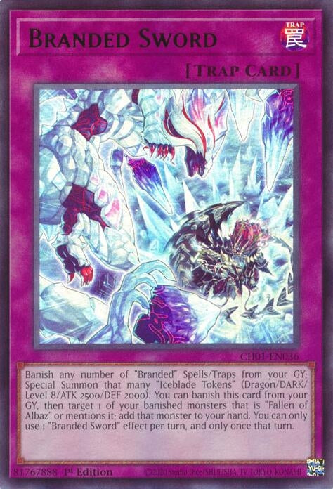 Image for Branded Sword (CH01-EN036) (THE CHRONICLES DECK: The Fallen & The Virtuous (All-Foil Edition)) - YuGiOh