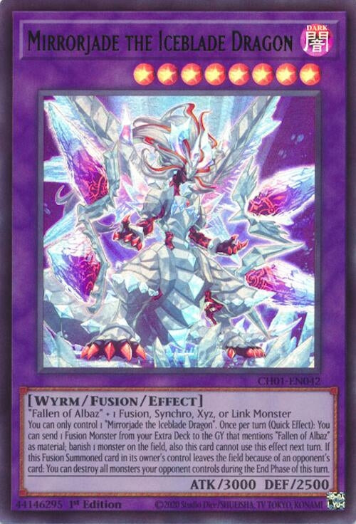Image for Mirrorjade the Iceblade Dragon (CH01-EN042) (THE CHRONICLES DECK: The Fallen & The Virtuous (All-Foil Edition)) - YuGiOh